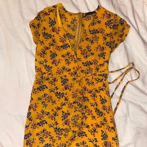 COPY - Yellow wrap mini dress